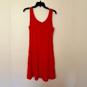 Ann Taylor Lattice Tiered Midi Length Sleeveless Lined Dress Size 6